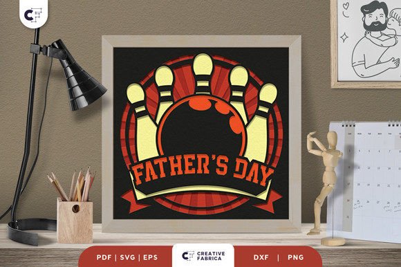 Bowling Dad 3D Shadow Box Papercut – A Unique Way to Celebrate Father’s Day