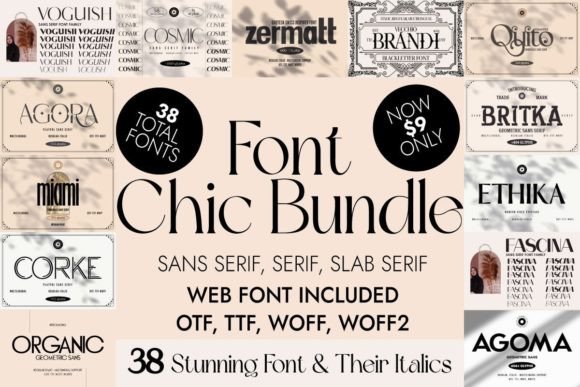 Chic, Luxury, and Elegant Font Bundle
