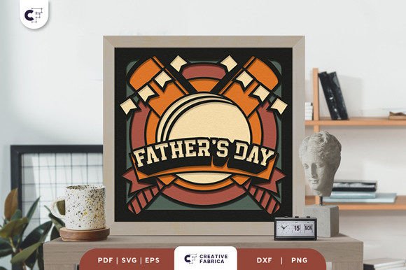 Cricket Dad 3D Shadow Box Papercut – A Unique and Meaningful Father’s Day Gift